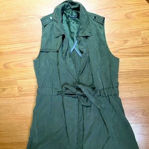 Velvet heart military green spring/fall wrap belted vest